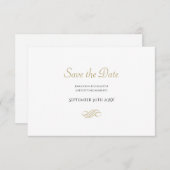 シンプルなホワイトゴールドのクラシックな結婚式の招待前カード (正面/裏面)