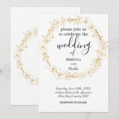 シンプルなホワイトゴールドの招待状 招待状 (正面/裏面)