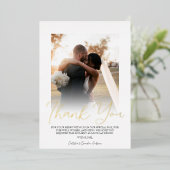 シンプルなホワイトゴールドの箔押し モダンなカップルの写真 ウェディング 箔招待状 (立ち正面)
