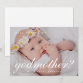 シンプルなホワイトスクリプト ごめんさま プロポーズ フォト 招待状 (正面/裏面)