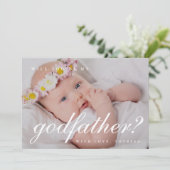 シンプルなホワイトスクリプト ゴッドファーザー提案写真 招待状 (スタンド正面)