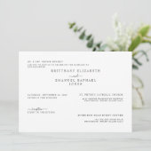 シンプルなホワイトブライド両親掲載ウェディング 招待状 (スタンド正面)