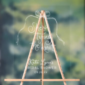 シンプルなホワイトリボン 結婚式前のお祝い アクリルサイン (ニュートラル)