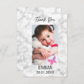 シンプルなホワイト大理石 サンキューカード (正面/裏面)