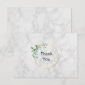シンプルなホワイト大理石 サンキューカード (正面/裏面)