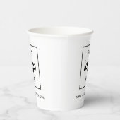 シンプルなホワイト ビジネス ロゴ 紙コップ (右)
