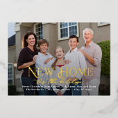 シンプルなホームフォイルホリデームービングアナウンス 箔シーズンカード (正面)