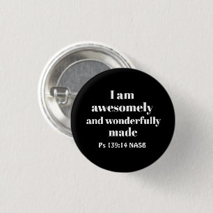 シンプルなポジティブな聖書の肯定キリスト教ブラック 缶バッジ