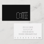 シンプルなマカロニ・ウエスタンの暗いロイヤリティのコーヒー穿孔器 ロイヤリティカード (正面/裏面)