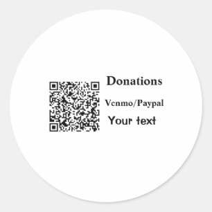 シンプルなミニマリストのバーコード寄付 Venmo PayPal  ラウンドシール