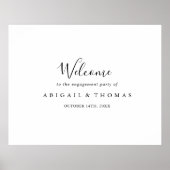 シンプルなミニマリストの婚約パーティー ウェルカムサイン ポスター (正面)
