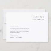 シンプルなミニマリストの結婚式の写真 サンキューカード (裏面)