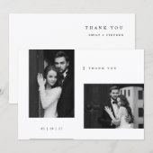 シンプルなミニマリストの結婚式の写真 サンキューカード (正面/裏面)