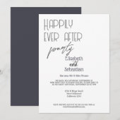 シンプルなミニマリストの結婚式パーティー 招待状 (正面/裏面)