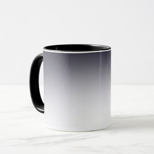 シンプルなミニマリストの黒と白のオンブレ マグカップ (正面左)