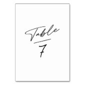 シンプルなミニマリストカリグラフィーテーブルナンバー テーブルナンバー (裏面)