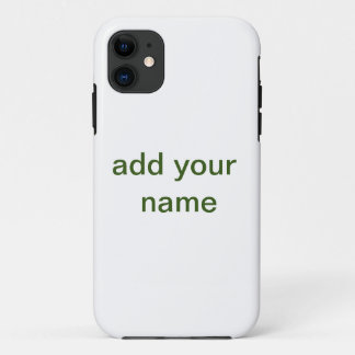 シンプルなミニマリストグリーンのテキスト名フォトカスタム iPhone 11 ケース