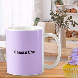 シンプルなミニマリストライラック 名前 コーヒーマグカップ