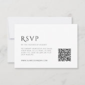 シンプルなミニマリスト結婚式RSVPカード(QRコード付き) ノートカード (正面)
