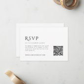 シンプルなミニマリスト結婚式RSVPカード(QRコード付き) ノートカード (正面/裏面インサイチュ)