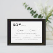 シンプルなミニマリスト結婚式RSVP 出欠カード (スタンド正面)