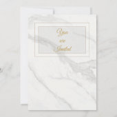 シンプルなミニマルなマーブル模様の結婚式招待状 招待状 (裏面)