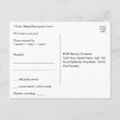 シンプルなミニマルな基本的な「出欠確認」ポストカード ポストカード (裏面)