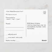 シンプルなミニマルな基本的な「出欠確認」ポストカード ポストカード (裏面)