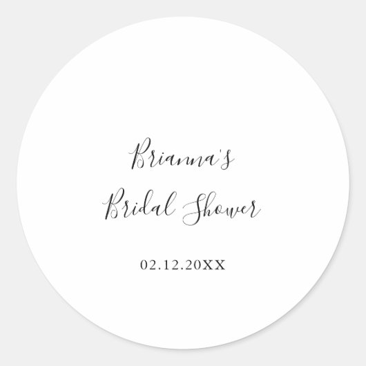 シンプルなミニマルな結婚前お祝いギフト ラウンドシール (正面)