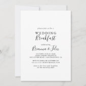 シンプルなミニマルな結婚式の朝食 招待状 (正面)