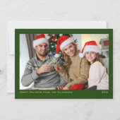 シンプルなミニマルな緑の写真 シーズンカード (正面)