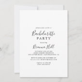 シンプルなミニマルな花嫁の最後の夜の招待状 招待状 (正面)