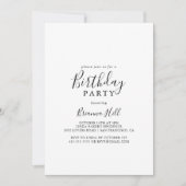 シンプルなミニマルな誕生日パーティー 招待状 (正面)