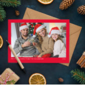 シンプルなミニマルな赤い家族の写真 シーズンカード