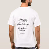 シンプルなミニマルクリスマスのお祝い 名前 日付 年 Tシャツ (裏面)