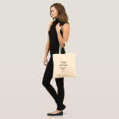 シンプルなミニマルクリスマス 名前 日付 年 トートバッグ (正面(モデル))