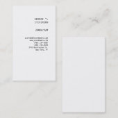 シンプルなミニマルシンプルリスト白の垂直クリーン 名刺 (正面/裏面)