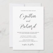 シンプルなミニマルスタイルの写真付き結婚式 招待状 (正面)