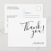 シンプルなミニマルスタイルの結婚式お礼ポストカード ポストカード (正面/裏面)