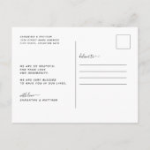 シンプルなミニマルスタイルの結婚式お礼ポストカード ポストカード (裏面)