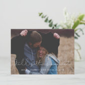 シンプルなミニマルスタイルの結婚式延期・中止のお知らせ 案内状 (スタンド正面)