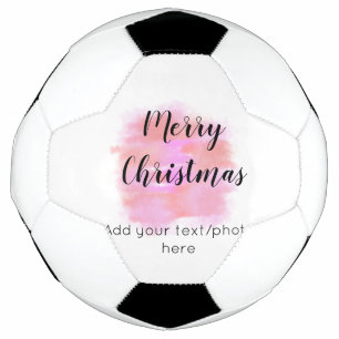 シンプルなミニマルデザインのクリスマスフォトフレーム メッセージを追加できます サッカーボール
