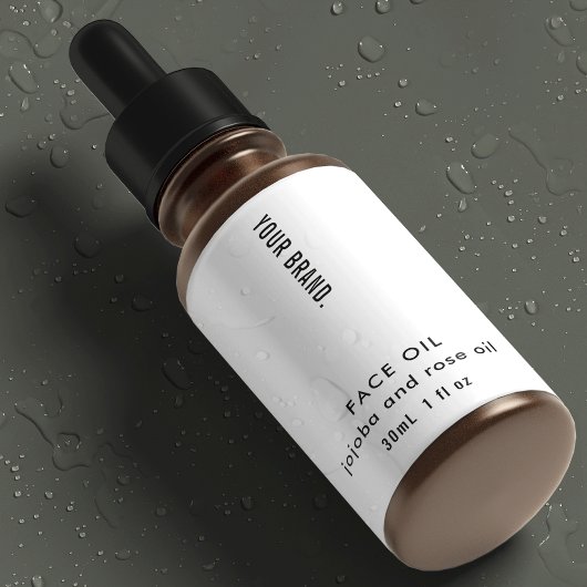 シンプルなミニマルデザインの1oz 30mlドロッパーボトル 防水 ラベル
