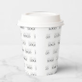 シンプルなミニマルビジネスロゴパターンコーヒー 紙コップ (左)
