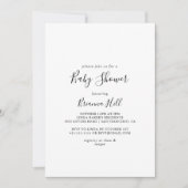 シンプルなミニマルベビーシャワー 招待状 (正面)