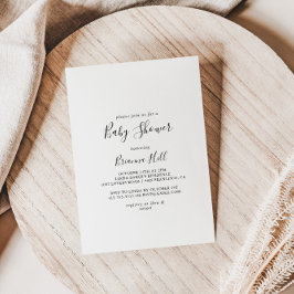 シンプルなミニマルベビーシャワー 招待状