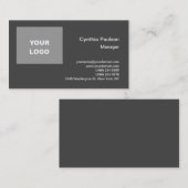 シンプルなミニマルモダンリストにロゴをグレーで追加 名刺 (正面/裏面)