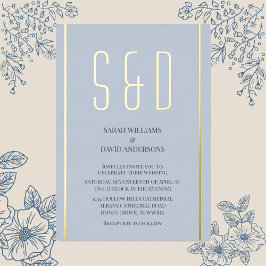 シンプルなミニマルモダン主義シック結婚スクリプト 箔招待状