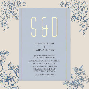 シンプルなミニマルモダン主義シック結婚スクリプト 箔招待状