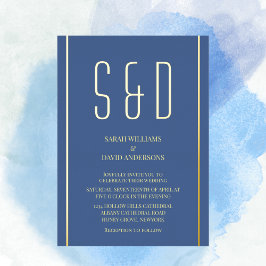 シンプルなミニマルモダン主義シック結婚スクリプト 箔招待状